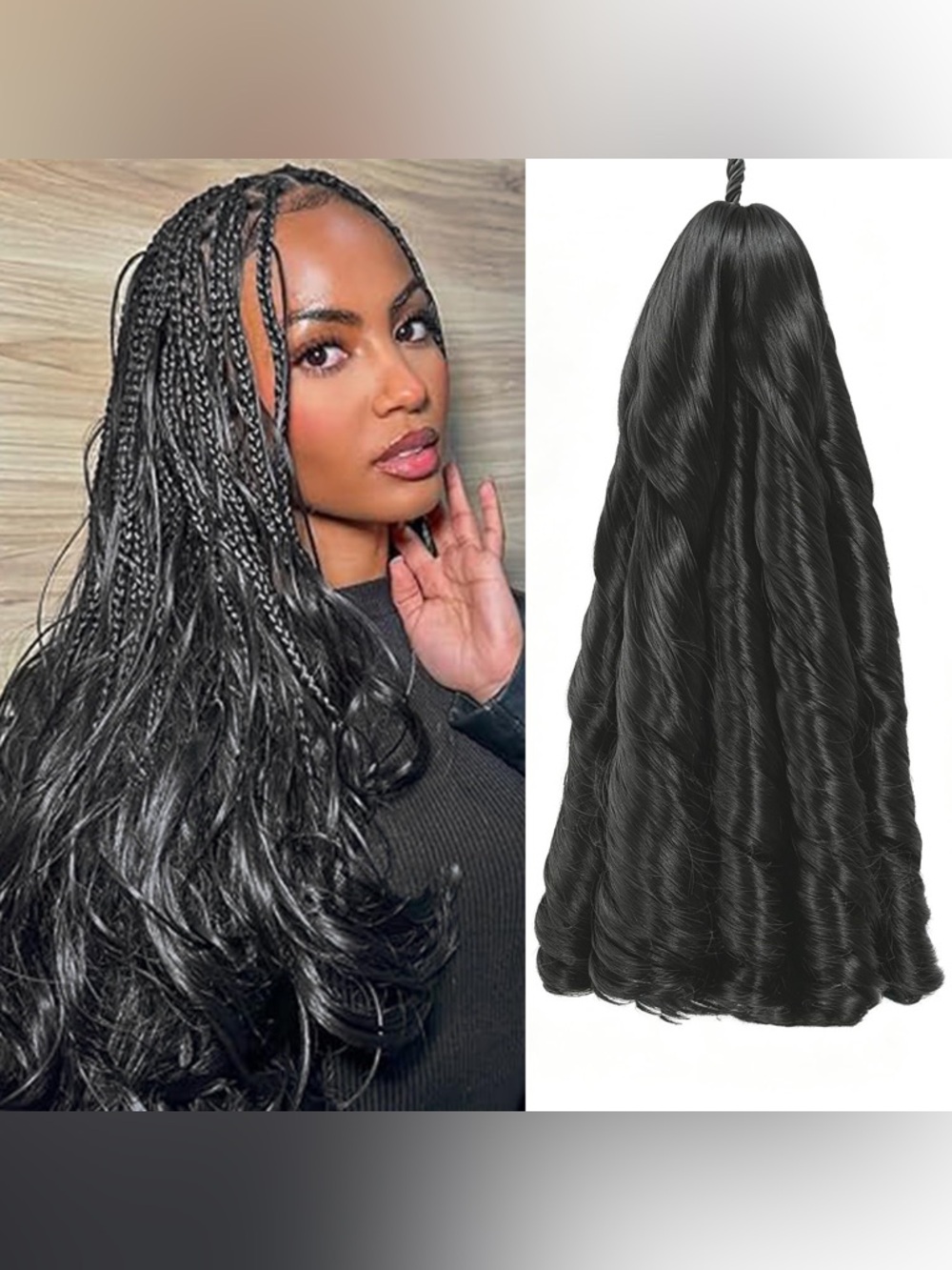 Pure Protein Fiber French Curly Braiding Hair